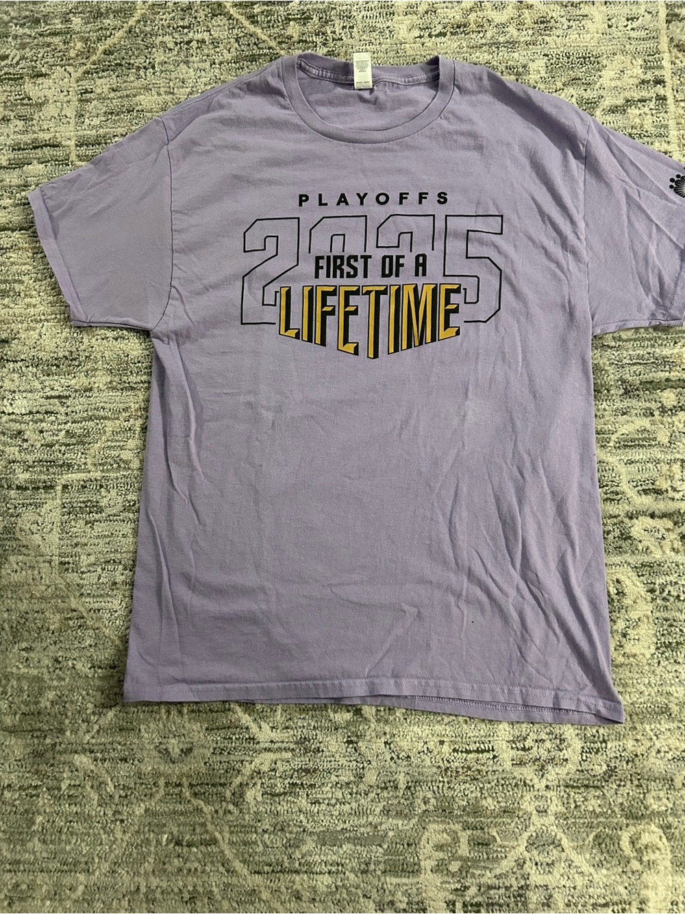 Valkyries Lavender Crewneck Tee with Yellow & Black Graphic